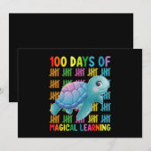 Invitation 100 Jours De Magical Learning Turtle School (Devant / Derrière)