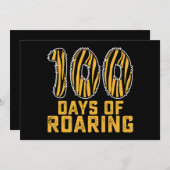 Invitation 100 Jours De Roaring Tiger Funny 100ème Jour Schoo (Devant / Derrière)