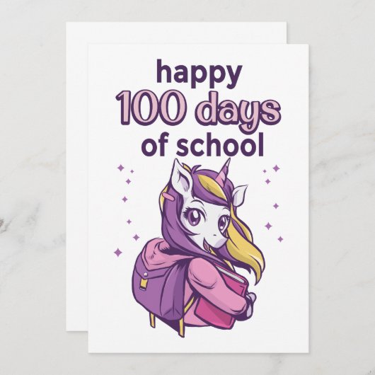 Invitation 100 jours d'école (Devant / Derrière)