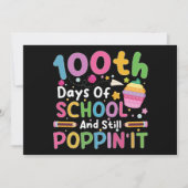 Invitation 100 jours d'école et fille toujours branchée (Devant)