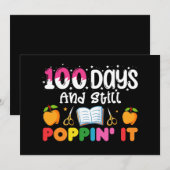 Invitation 100 Jours D'École Et Toujours De Le Frapper (Devant / Derrière)