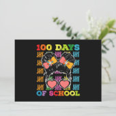 Invitation 100 Jours D'École Messy Bun Enseignant (Debout devant)