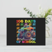Invitation 100 Jours D'École Monster Truck Enseignant Étudian (Debout devant)