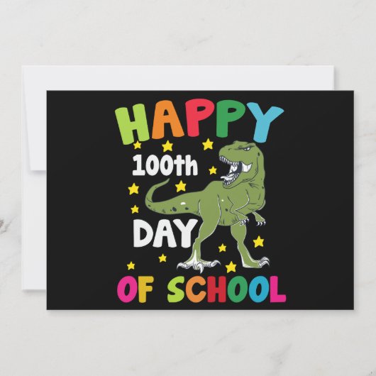 Invitation 100 jours d'école Trex 100e jour d'école (Devant)