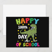Invitation 100 jours d'école Trex 100e jour d'école (Devant / Derrière)