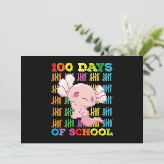 Invitation 100 Jours D'Enseignant Axolotl (Debout devant)