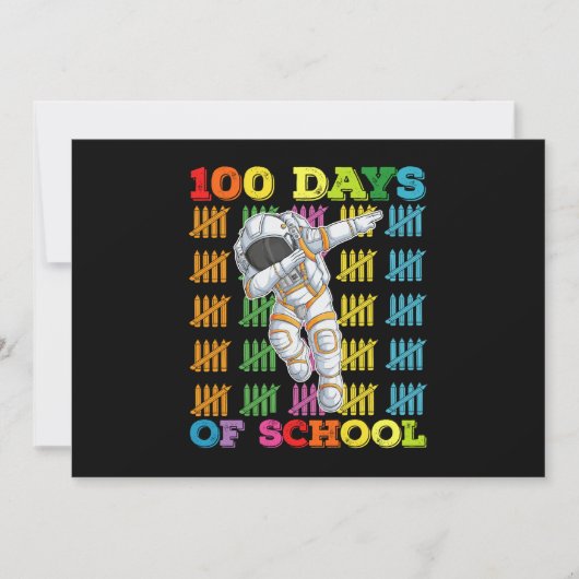 Invitation 100 Jours D'Enseignant D'Astronaut Scolaire (Devant)