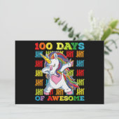 Invitation 100 Jours D'Une Impressionnante Unicorne 100ème Jo (Debout devant)
