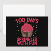 Invitation 100 Jours Parsemés De Fun Cupcake Écolière  (Devant / Derrière)