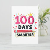 Invitation 100 Jours plus intelligents d'enseignant scolaire (Debout devant)