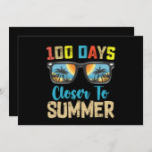 Invitation 100 Jours Plus Près De L'École De Vacances D'Été (Devant / Derrière)