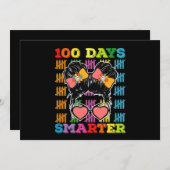 Invitation 100 Jours Smarter Messy Bun 100e Jour De L'École (Devant / Derrière)