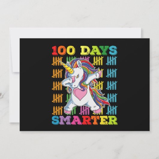 Invitation 100 Jours Smarter Unicorn 100ème Jour De L'École (Devant)
