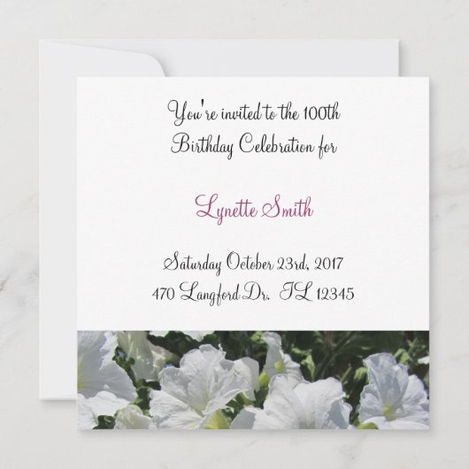 Invitation 100e anniversaire (Dos)