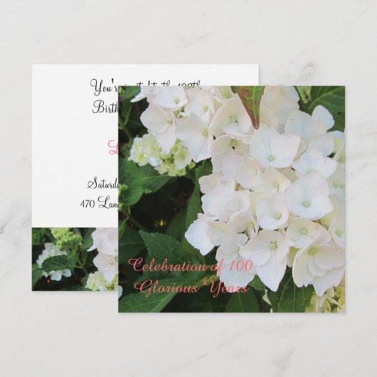 Invitation 100e anniversaire (Devant / Derrière)