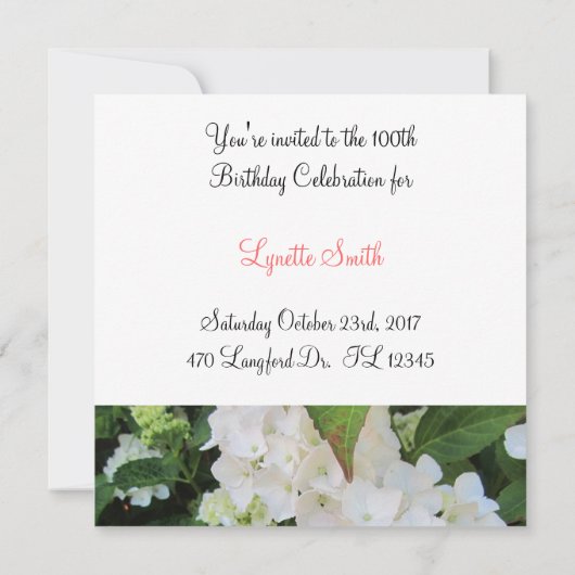 Invitation 100e anniversaire (Dos)