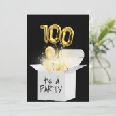 Invitation 100e Anniversaire Ballons d'Or En Boîte Blanche (Debout devant)