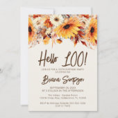 Invitation 100e anniversaire beige automne floral (Devant)