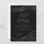 Invitation 100e anniversaire Black Grey Party (Devant)