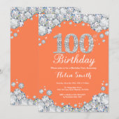 Invitation 100e anniversaire Corail Argent Diamant (Devant / Derrière)