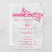 Invitation 100e anniversaire Damas et Pink Faux Bow (Dos)