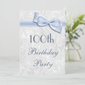 Invitation 100e anniversaire Damask et Faux Bow (Debout devant)