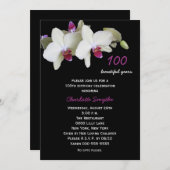 Invitation 100e anniversaire de fête Orchidées (Devant / Derrière)