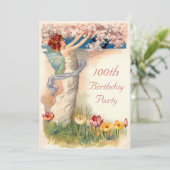 Invitation 100e anniversaire de la floraison Vintage (Debout devant)