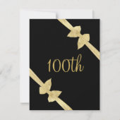Invitation 100e anniversaire de l'Elégant Faux Gold Bows (Devant)