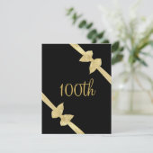 Invitation 100e anniversaire de l'Elégant Faux Gold Bows (Debout devant)