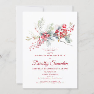 Invitation 100e anniversaire de verdure Red Berry Surprise Pa