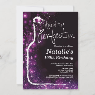 Invitation 100e anniversaire de vin Vieilli à la perfection V