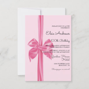 Invitation 100e anniversaire du Centenaire Bow & Ribbon