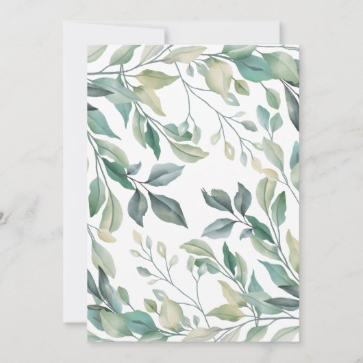 Invitation 100e anniversaire Elégant Eucalyptus Verdure & Or (Dos)