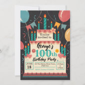 Invitation 100e anniversaire fête 100 ans fête (Devant)
