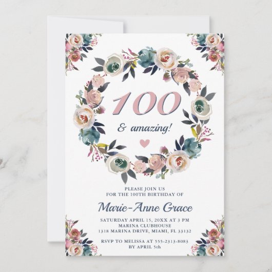 Invitation 100e anniversaire Fête Florale Dames (Devant)