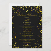 Invitation 100e anniversaire Glamour Gold Confetti (Dos)