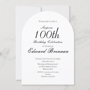 Invitation 100e anniversaire Homme élégant Monogramme photo