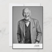 Invitation 100e anniversaire Homme élégant Monogramme photo (Dos)