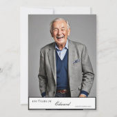 Invitation 100e anniversaire Homme élégant photo élégant (Dos)