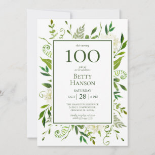 Invitation 100e anniversaire Hydrangeas blancs
