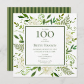 Invitation 100e anniversaire Hydrangeas blancs (Devant / Derrière)