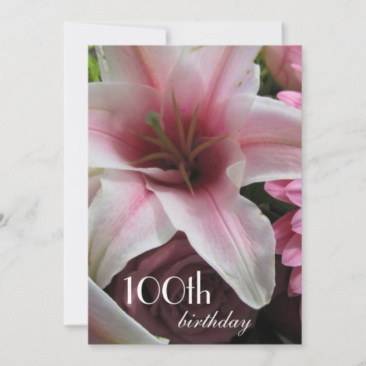 Invitation 100e anniversaire - Lily rose (Devant)