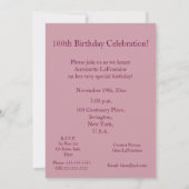 Invitation 100e anniversaire - Lily rose (Dos)