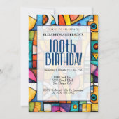 Invitation 100e anniversaire Moderne Cubiste (Devant)