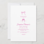 Invitation 100e Anniversaire Pink Whimsical Dainty Doodle (Devant)