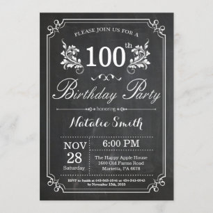 Invitation 100e anniversaire Plafond floral