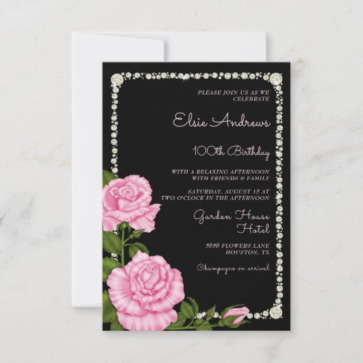 Invitation 100e anniversaire Rose du centenaire (Devant)