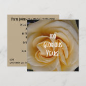 Invitation 100e anniversaire - Rose jaune (Devant / Derrière)