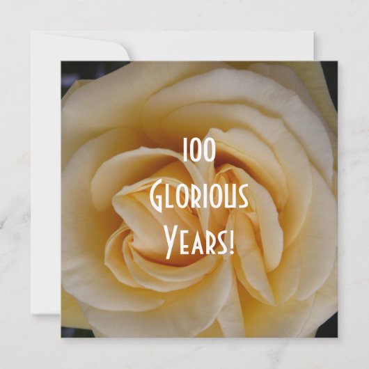 Invitation 100e anniversaire - Rose jaune (Devant)